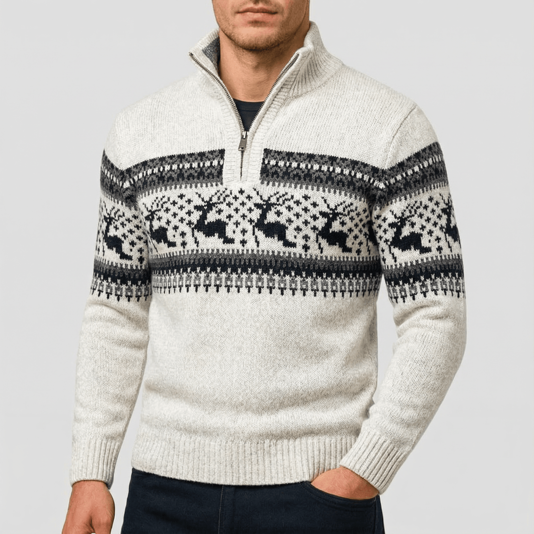 Bryson | Fair Isle Half-Zip Sweater