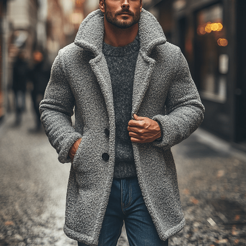 Nathan | Polar Fleece Lapel Coat