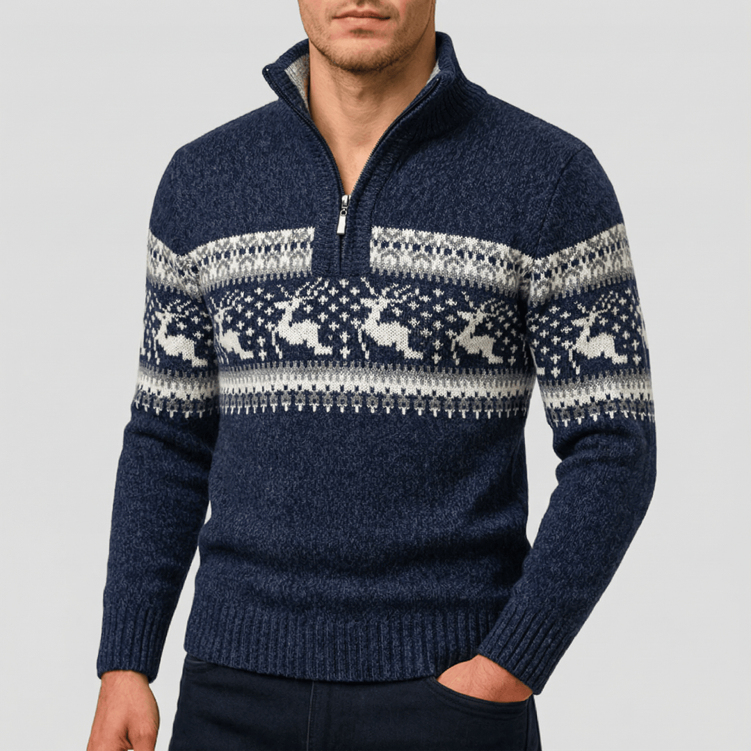 Bryson | Fair Isle Half-Zip Sweater