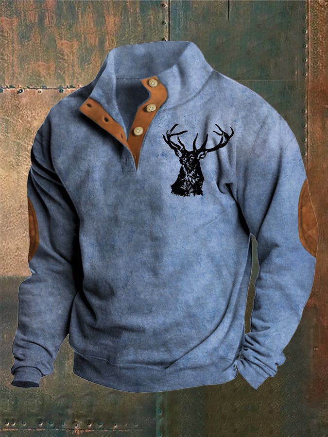 LOGAN | WESTERN-STYLE SWEATSHIRT WITH STAND-UP COLLAR