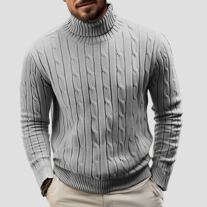 Brian | Cable Knit Turtleneck Sweater