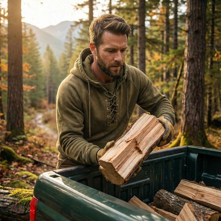 Tanner | Outdoor Solid Color Lace-Up Kangaroo Pocket Hoodie