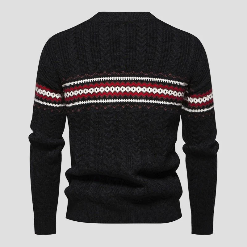 Hunter | Color Block Cable Knit Crewneck Sweater