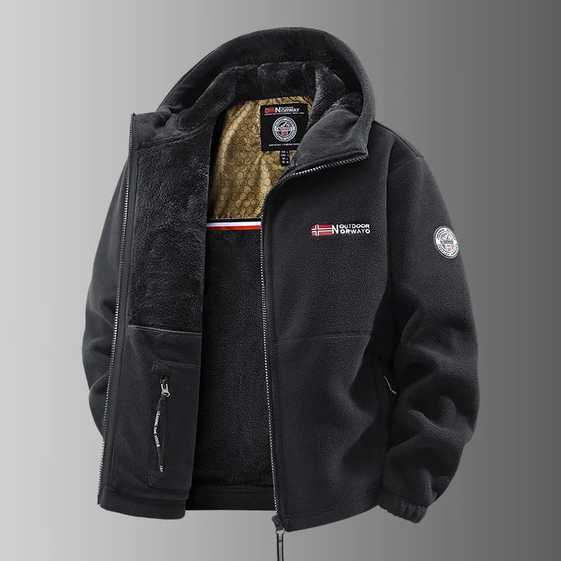 Heavyweight Sherpa-Lined Fleece Jacket