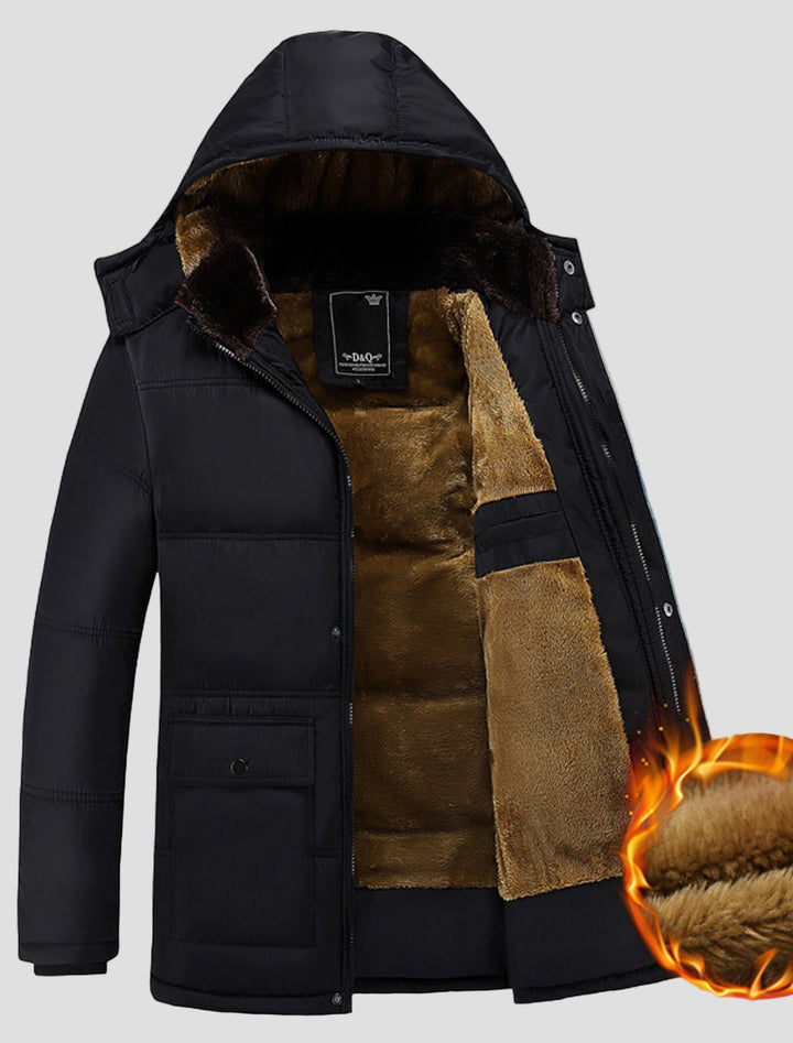 Caleb | Classic Black Padded Parka Jacket