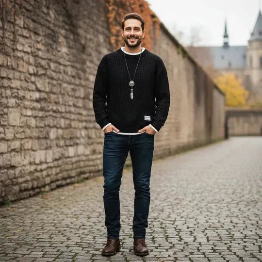 Jackson | Textured Knit Crewneck Sweater