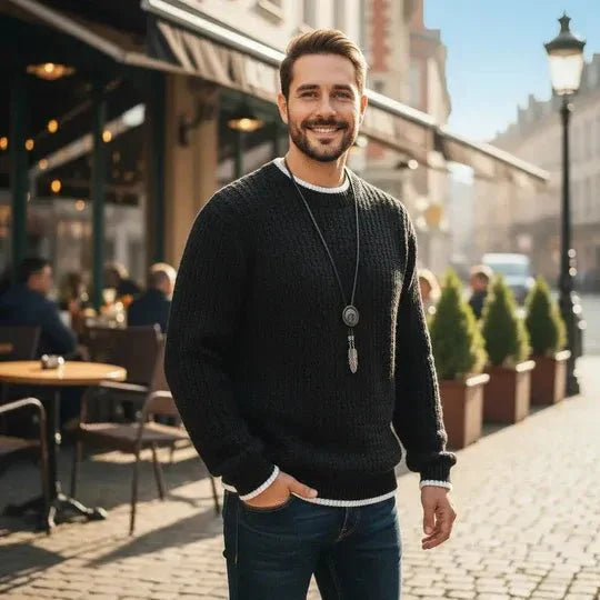 Jackson | Textured Knit Crewneck Sweater