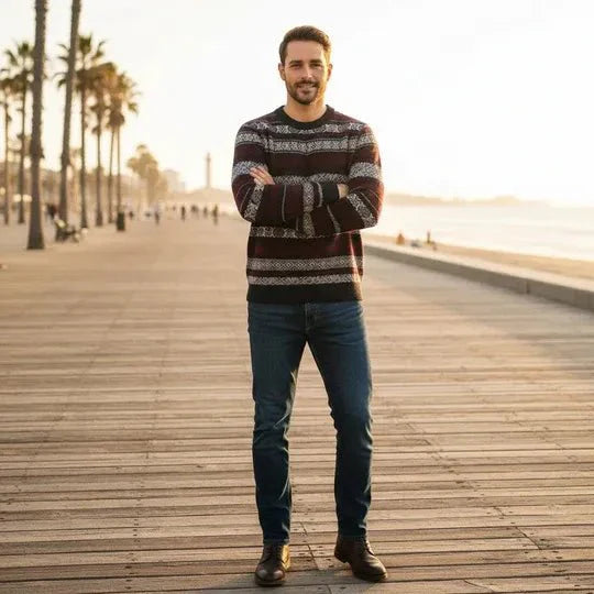 Jackson | Textured Knit Crewneck Sweater