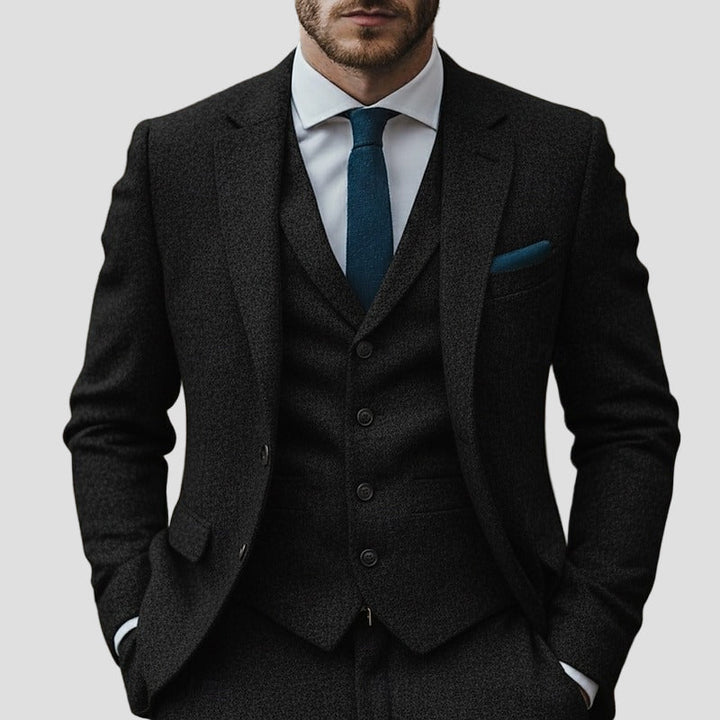 Ashford | Tweed 3-Piece Notch-Lapel Business Suit