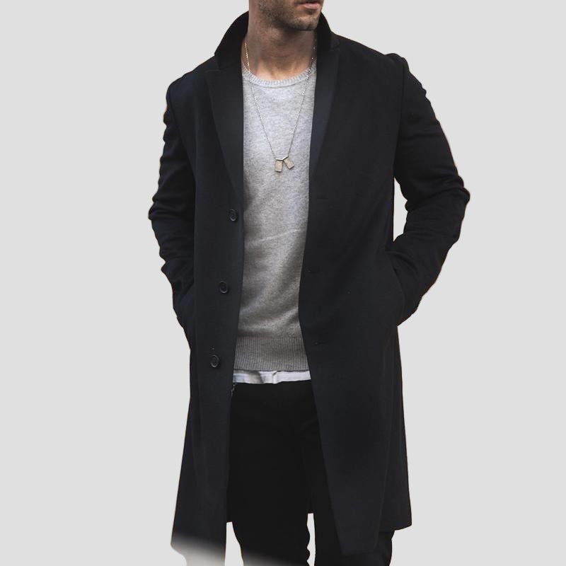 Grayson | Notch Lapel Single-Breasted Mid-Length Coat