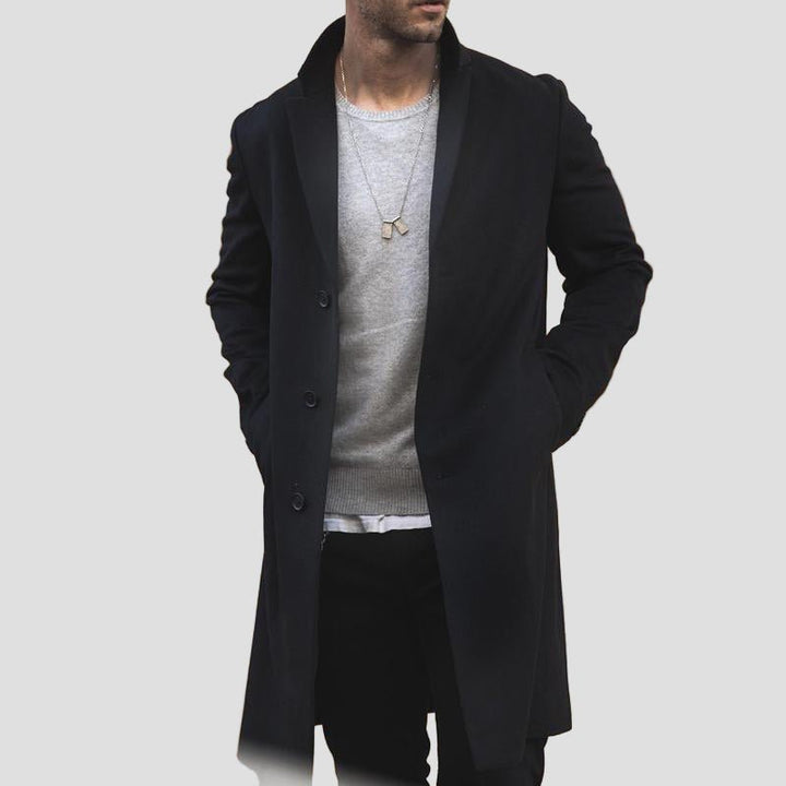 Grayson | Notch Lapel Single-Breasted Mid-Length Coat