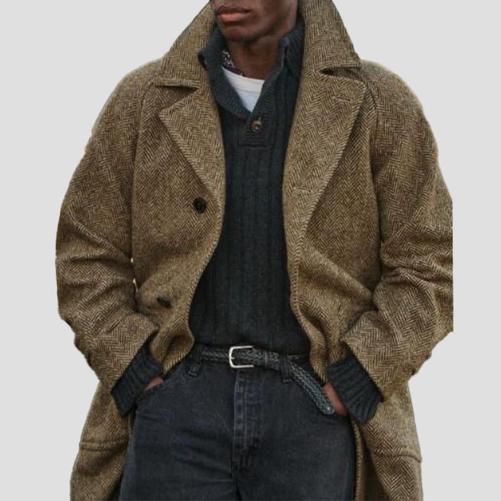 Maverick | Vintage Herringbone Mid-Length Suit Coat