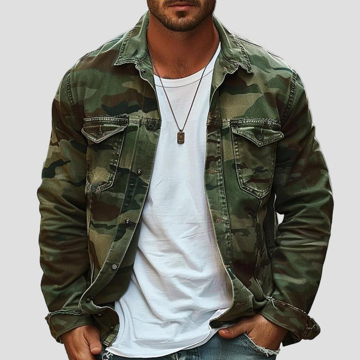 Carter | Camouflage Canvas Retro Lapel Jacket