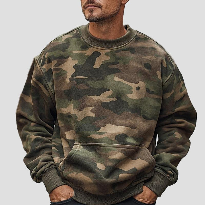 Declan | Camouflage Print Crew Neck Sweatshirt