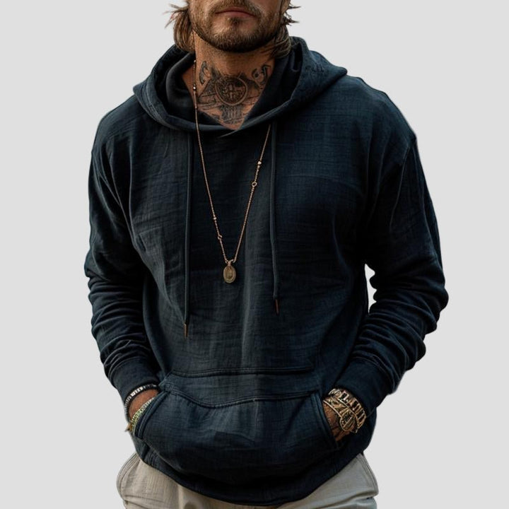 Felix | Retro Solid Kangaroo Pocket Hoodie