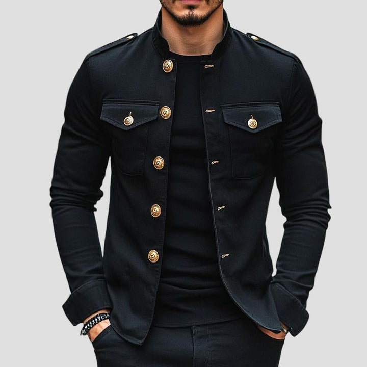 Colton | Vintage Casual Solid Stand Collar Button Jacket