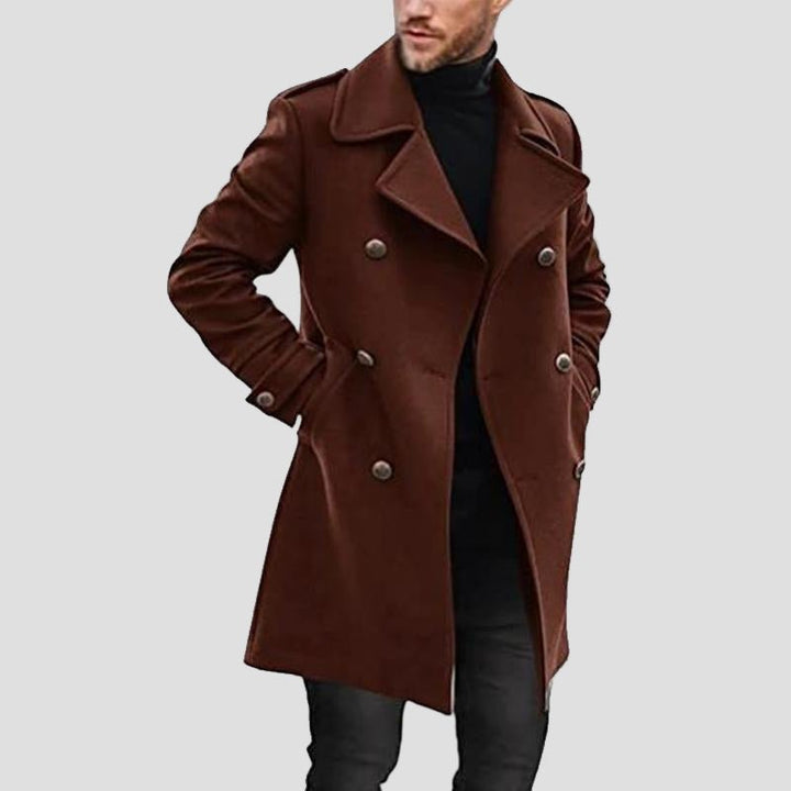 Hudson | Lapel Double-Breasted Mid-Length Coat