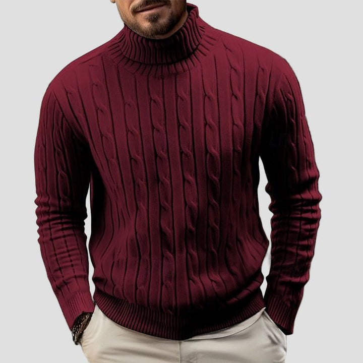 Brian | Cable Knit Turtleneck Sweater